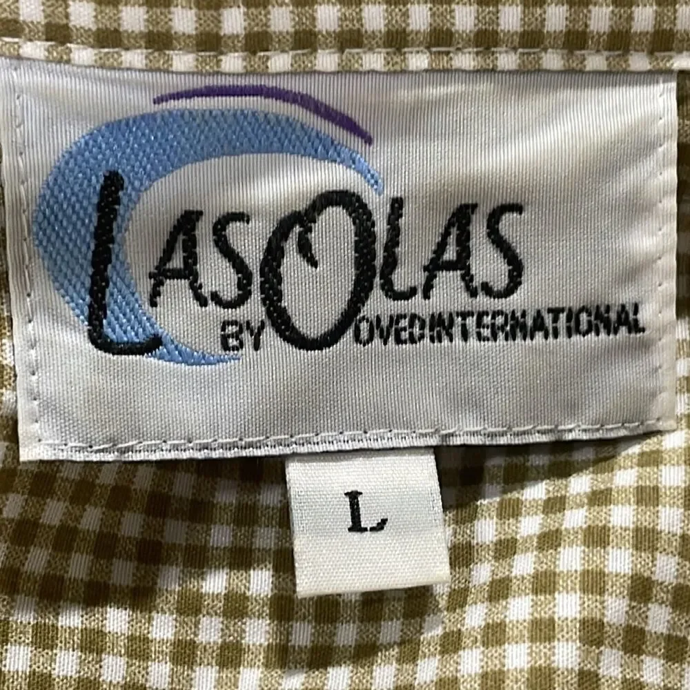 NWOT Las Olas Fall Leaves button down shirt. Size L large 12/14